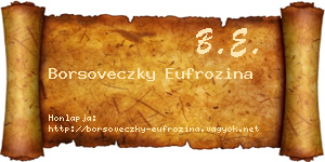 Borsoveczky Eufrozina névjegykártya